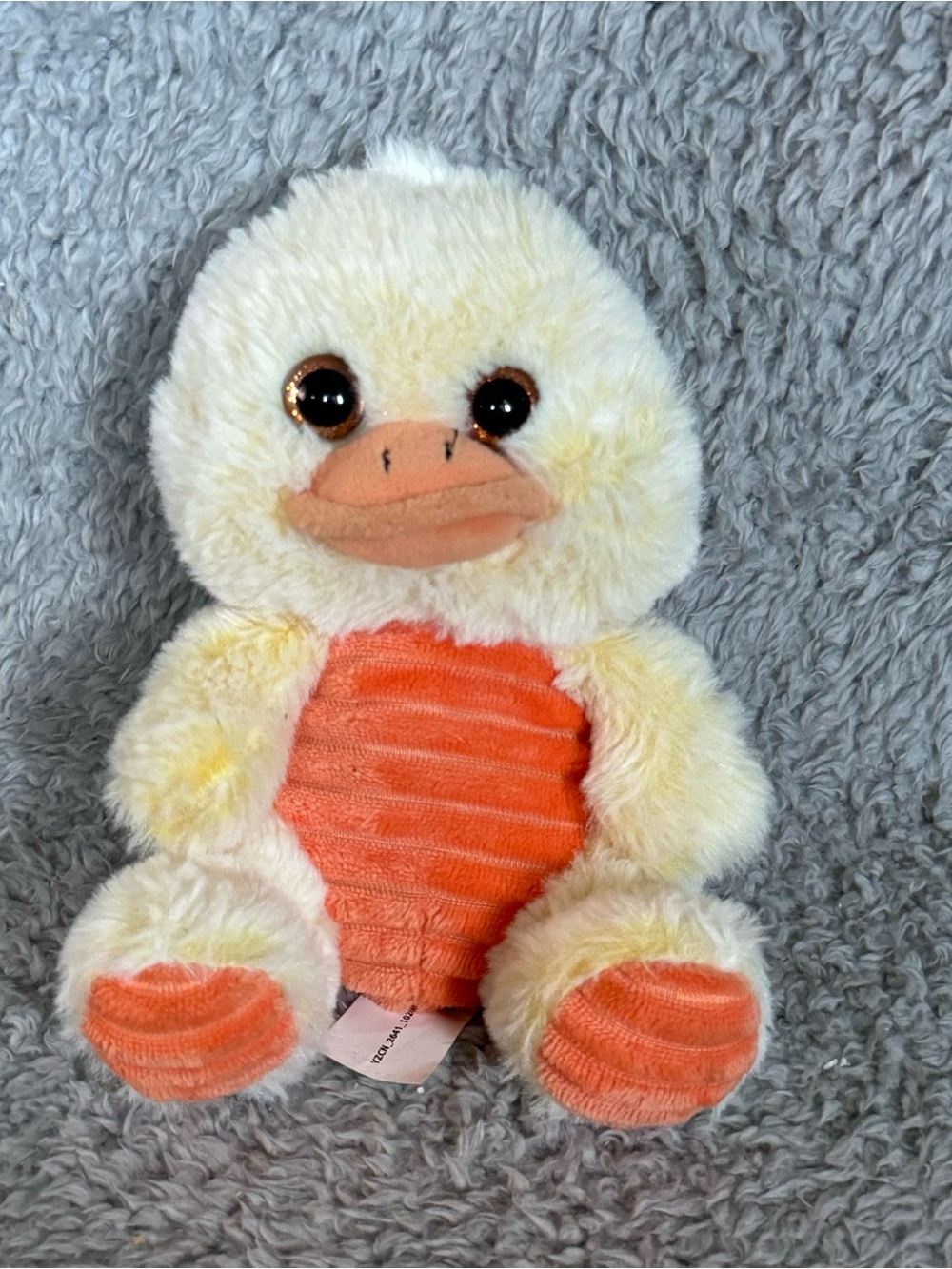 Walmart Duck Plush 7” Yellow Orange‎ Stuffed Animal Soft Toy Glitter Eyes